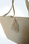 Natural Looking Vegan Beach Bag or Daily Bag with Colorful Self-Tie Straps - 2