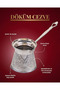 3 No. Nickel Patterned Stainless Steel Inside, Cast Iron Coffee Pot, Suitable for Induction Cookers, Metallic - 3