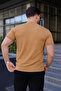 Men's Premium Striped Summer Camel Slim Fit Knitwear T-Shirt - 6