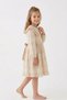 Girls' Scalloped Short Dress, Wide Collar Special Occasion Cotton Dress, Ages 3-8