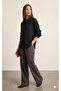 Women's Black Seersucker Textured Oversize Long Sleeve Shirt - 3