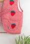 Strawberry Embroidered Red Gingham Quilted Girls' Vest - 5
