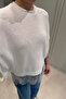 Batwing Sleeve Skirt Lace Detailed Mercerized Blouse - Ecru - 3