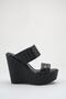 Merlin;Black,12 Cm,Knitted Detailed Wedge Heeled Women's Slippers - 4