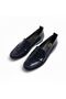 Navy Blue Patent Leather Unlined Flexible Women's Daily Stylish and Comfortable Loafer - 2