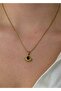 Steel Gold Cat Eye Necklace 45 cm (+5 cm Extension) - 2