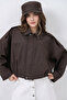 Women's Long Sleeve Snap Zipper Closure Jean Bomber Jacket 0737