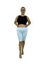 Large Size Elastic High Waist Lace-Up Above Knee Denim Women's Capri - 6