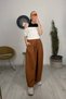 Parachute Fabric Cuffed Trousers with Rubber Detail Mustard