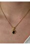 Steel Gold Round Cat Eye Necklace 45 cm (+5 cm Extension)