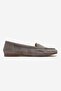 F02 Light Gray Suede Genuine Leather Women's Loafer Shoes - 4