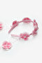 Pink Dangling Orchid Detailed Girl's Crown - 2