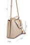 Women's Faux Leather Beige Shoulder Bag - 2