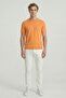 Clermont Orange 100% Cotton Crew Neck Knitwear T-Shirt - 4