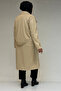 53073 plus size belted leather trench coat - beige - 6
