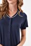 Women's Navy Blue Front Buttoned Dress 29020 - 2