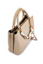 Women's Faux Leather Beige Shoulder Bag - 4