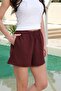 Women's Burgundy Linen Shorts