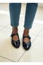Round Toe Mui̇ Model Belted Matte and Shiny Mixed Women's Ballet Shoes - 2