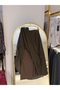 Segmented Stitched Lined Skirt - Brown - 4