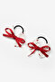 Red Cherry Patterned Rubber Buckle for Girls with Ribbon Detail - 4