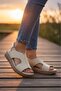 Women's Genuine Leather Sandals Orthopedic Comfortable Daily Open Back Beige 0354