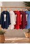 Women's Navy Blue, White, Red, Burgundy, Blue Cotton Oversize Linen Single Pocket Casual Shirt
