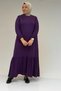 52034 Plus Size Skirt with Ruffles Combed Cotton Dress - Purple - 4
