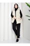 Women's Zippered Pocket Hooded Cream Puffer Vest - 4