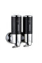 2 Compartment Wall Mounted Liquid Soap Dispenser Shampoo Shower Gel Dispenser Stylish Design 2X500Ml