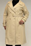 53073 plus size belted leather trench coat - beige - 4