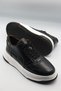 Efnan Shoes Men's Dark Black Polyurethane Lightweight Orthopedic Stitched Sole Daily Sports Walking Shoes - 6
