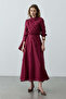 Scarf and Lyocell Skirt Set in Burgundy - 6