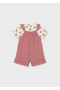 Baby Girl T-Shirt Overalls Set Pink - 01656 - 2
