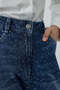 Sparkly Baggy Straight Fit Denim Trousers Navy Blue - 7
