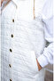Quilted Chain Detailed Buttoned Vest 71195-07 Cream - 6