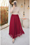 Pleated Chiffon Skirt 71262-03 Burgundy