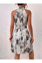 Women's Patterned Mini Dress - 2