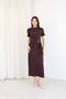 Women's Modal Fabric Waist Buckle Detailed Midi Dress Stylish Casual Office Dress - 3