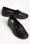 Genuine Leather Orthopedic Women's Casual Shoes with Black Thermo Oval Embroidery Detail