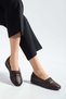 Genuine Leather Orthopedic Women's Casual Shoes Brown Thermo Oval Embroidery Detail - 4