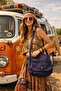 Design Plain Navy Blue Color Postman Business School Document Laptop Bag Daily Use Shoulder Bag