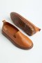 Genuine Leather Orthopedic Women's Casual Shoes Tan Laceless Transparent Sole - 3