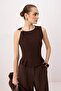 Brown Heart Accessory Detailed Blouse Twoss26Bz00547 - 4