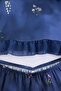 Navy Blue Floral Tulle Ruffle Detailed Satin Woven Pajama Set Thmss26Pt00191 - 5