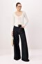 Ecru 2-Piece Regular/Normal Fit V-Neck Lace Detailed Soft Knitted Blouse Twoss26Bz00718 - 2