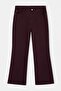 Bordo Yüksek Bel Esnek Kumaş İspanyol Paça Flare Fit Büyük Beden Jeans TBBAW23JE00001 - 7
