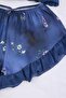Navy Blue Floral Tulle Ruffle Detailed Satin Woven Pajama Set Thmss26Pt00191 - 6