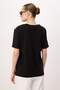 Siyah Oversize/Geniş Kalıp Kısa Kollu Bağlama Detaylı Uzun Yumuşak Örme T-shirt TWOSS26TS00269 - 4