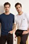 Navy Blue-White Regular/Relaxed Fit 2-Pack 100% Cotton T-Shirt Tmnss26Ts00023